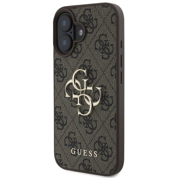 Guess Coque 4G Metal Logo Backcover Apple iPhone 16 - Marron
