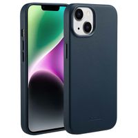 Accezz Coque arrière en cuir avec MagSafe Apple iPhone 14 - Nightfall Blue