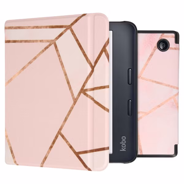 imoshion Design Slim Hard Sleepcover avec support Kobo Libra 2 / Tolino Vision 6 - Pink Graphic