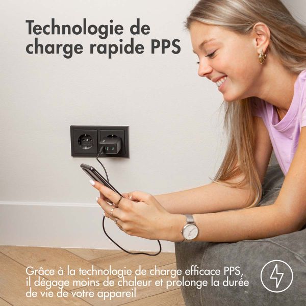 Accezz Chargeur mural ultra rapide Power Pro GaN - 65W - Noir