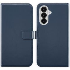Selencia Étui portefeuille en cuir véritable Samsung Galaxy A36 / A56 - Bleu