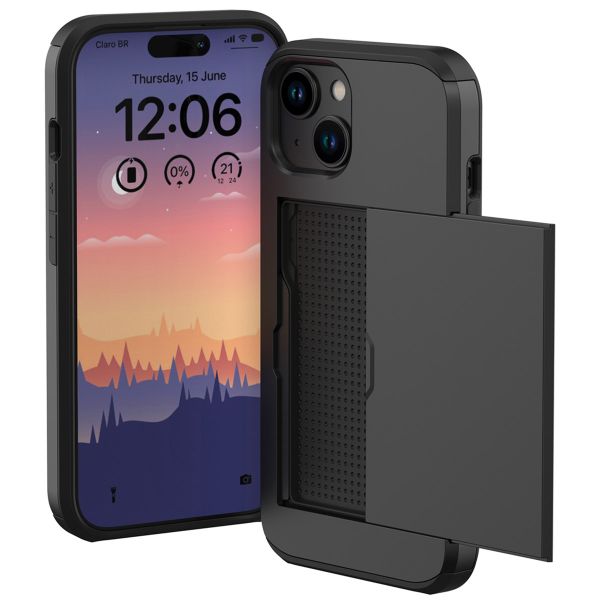 imoshion Coque arrière avec porte-cartes iPhone 15 - Noir