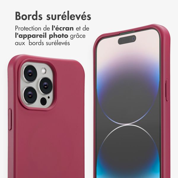 imoshion Coque arrière Color avec cordon amovible et MagSafe Apple iPhone 14 Pro Max - Raspberry