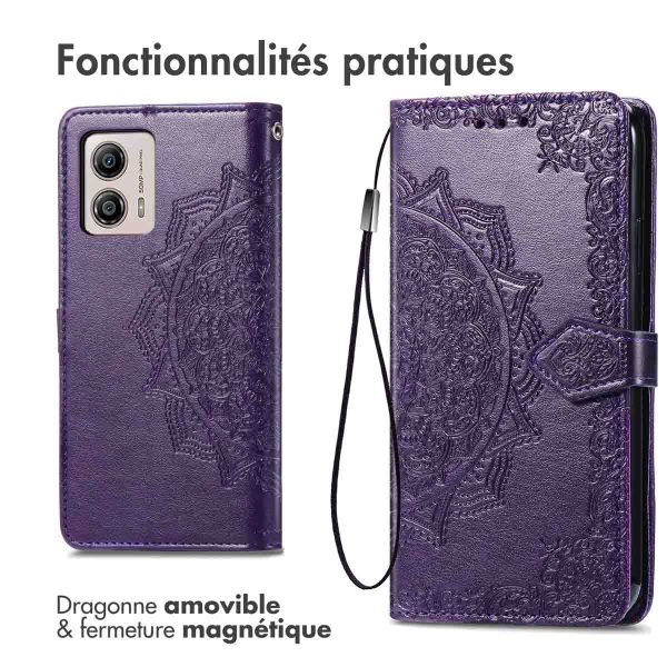 imoshion Etui de téléphone portefeuille Mandala Motorola Moto G53 - Violet