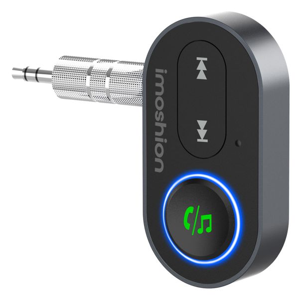 imoshion Adaptateur Bluetooth Voiture - Récepteur Bluetooth 5.1 - Prise jack 3,5 mm / AUX - Noir