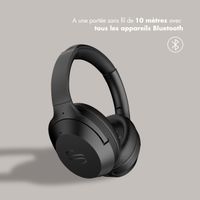 Selencia Casque sans fil Urban Play - Réduction active du bruit (ANC) - Avec étui de rangement - Midnight Black