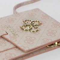 Guess Sacoche de téléphone bandoulière - Pochette d'épaule pour smartphone avec lanière logo 4G - Rose