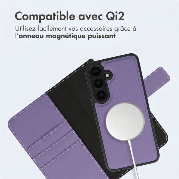 imoshion Étui portefeuille luxe 2-en-1 amovible Samsung Galaxy S25 - Violet