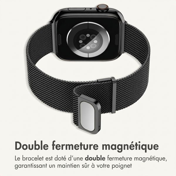 imoshion Bracelet magnétique milanais Apple Watch | 44/45/46/49 mm - Noir
