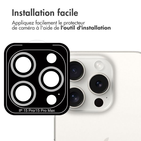 imoshion Lot de 2 protections d'objectif de caméra Apple iPhone 15 Pro / 15 Pro Max - White Titanium