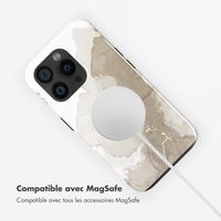 Selencia Coque arrière Vivid Tough avec MagSafe iPhone 15 Pro - Marble Light Brown