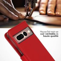Selencia Étui portefeuille en cuir véritable Google Pixel 7 Pro - Rouge