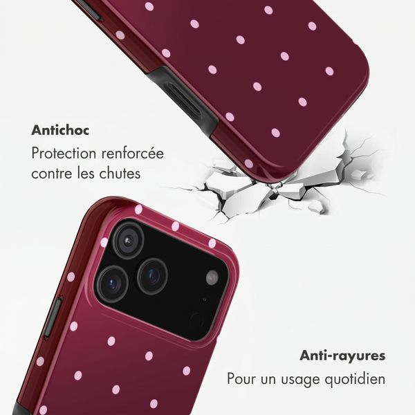 Selencia Coque arrière Vivid Apple iPhone 17 Pro - Happy Dots Burgundy