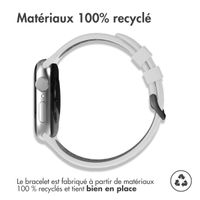 imoshion ﻿Boucle de bracelet de sport en silicone Apple Watch Series 1-9 / SE - 38/40/41 mm / Series 10 - 42 mm - Blanc / Noir