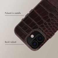 Selencia Coque arrière Croco avec MagSafe Apple iPhone 16 - Choco Brown