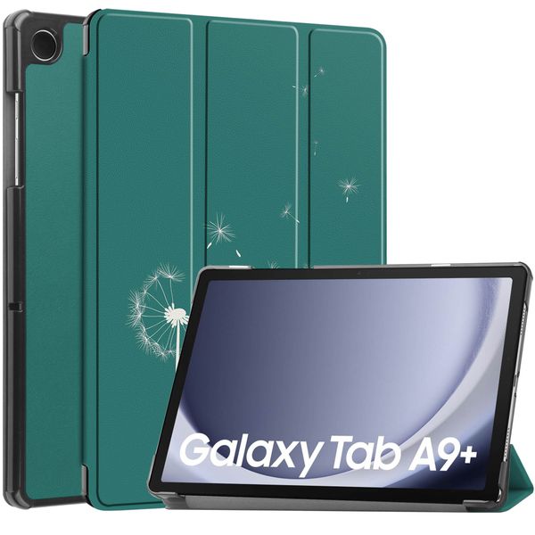 imoshion Coque tablette Design Samsung Galaxy Tab A9 Plus - Petrol Green Dandelion