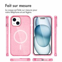 imoshion Coque Pailletée avec MagSafe Apple iPhone 15 - Paillettes Rose