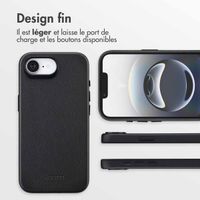 Accezz Coque arrière en cuir avec MagSafe Apple iPhone 16e - Onyx Black