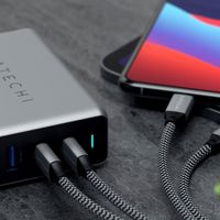 Satechi Chargeur compact USB-C 100 W GaN | Chargeur rapide compact avec rallonge - Gris sidéral