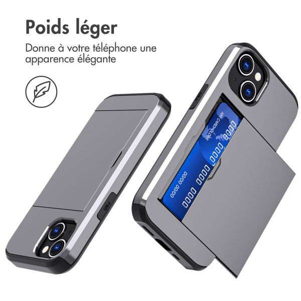 imoshion Coque arrière avec porte-cartes Apple iPhone 15 - Gris