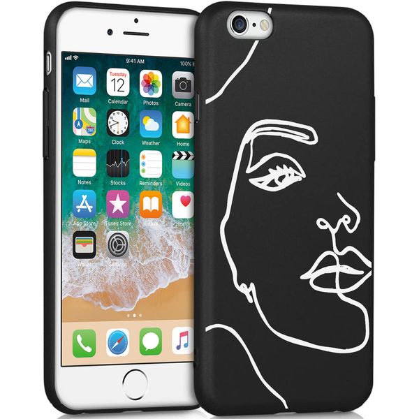 imoshion Coque Design iPhone 6 / 6s - Visage abstrait - Blanc / Noir