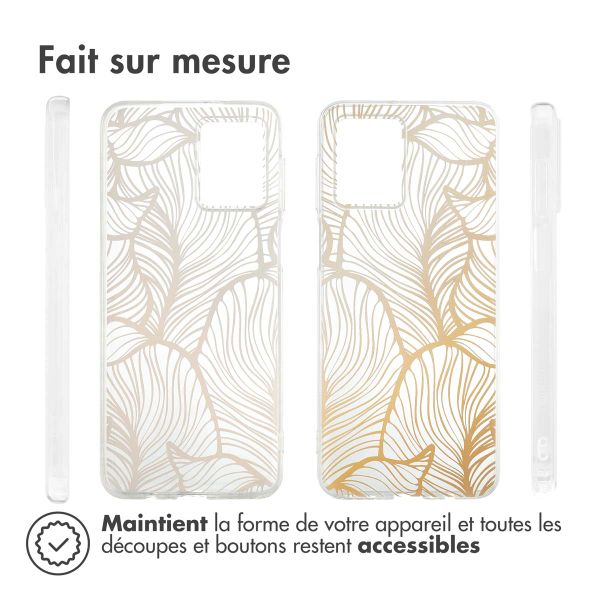 imoshion Coque Design Motorola Moto G54 - Golden Leaves Transparent
