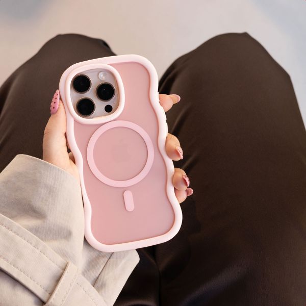 Selencia Coque arrière Wavy avec MagSafe Samsung Galaxy Z Flip 6 - Soft Pink