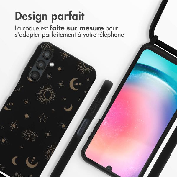 imoshion Coque design en silicone avec cordon Samsung Galaxy A25 (5G) - Sky Black