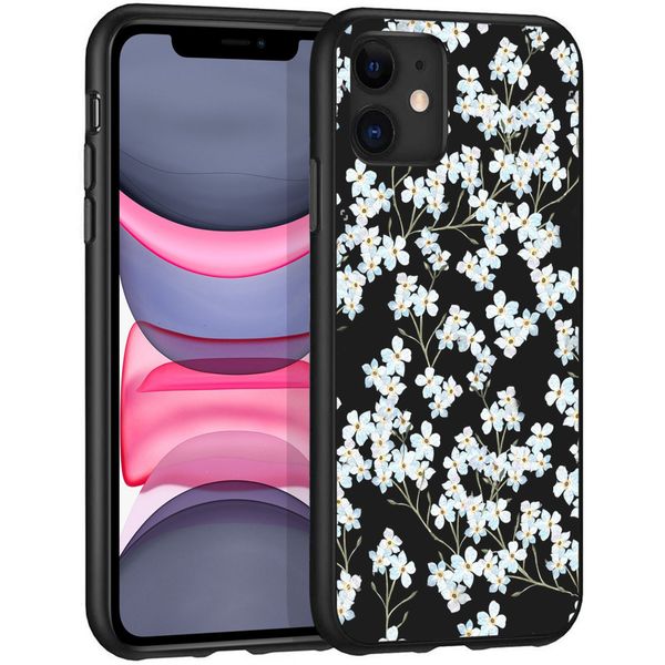 imoshion Coque Design iPhone 11 - Fleur - Blanc / Noir