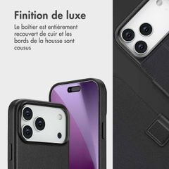 Accezz Étui de télephone portefeuille en cuir 2-en-1 avec MagSafe Apple iPhone 17 - Onyx Black