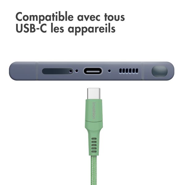 imoshion Braided USB-C vers câble USB-C - 2 mètre - Vert