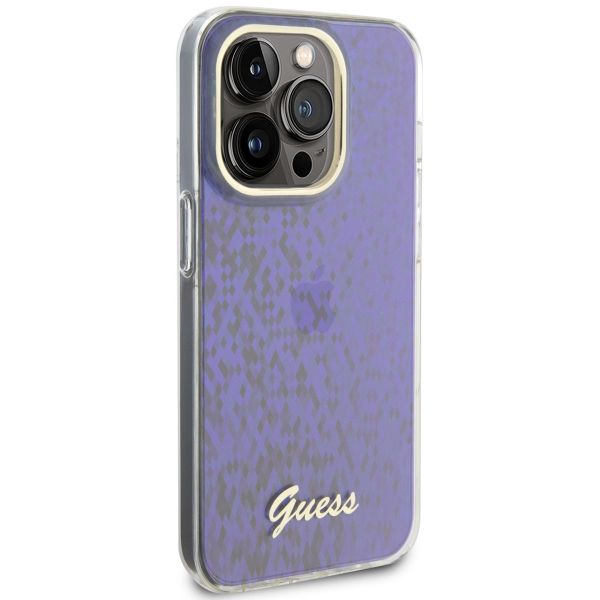 Guess Coque arrière Faceted Mirror iPhone 15 Pro - Bleu