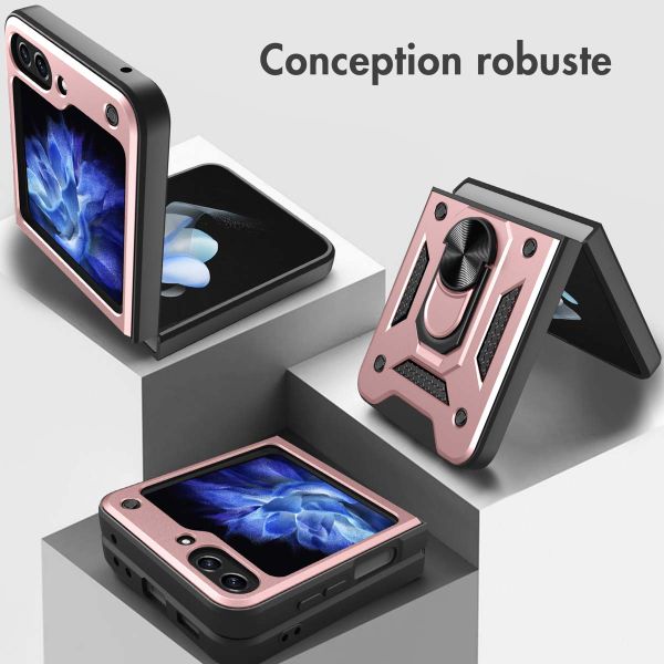 imoshion Coque arrière Rugged avec anneau Samsung Galaxy Z Flip 5 - Rose Doré