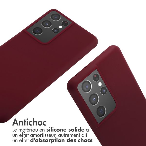 imoshion Coque en silicone avec cordon Samsung Galaxy S21 Ultra - Rouge foncé