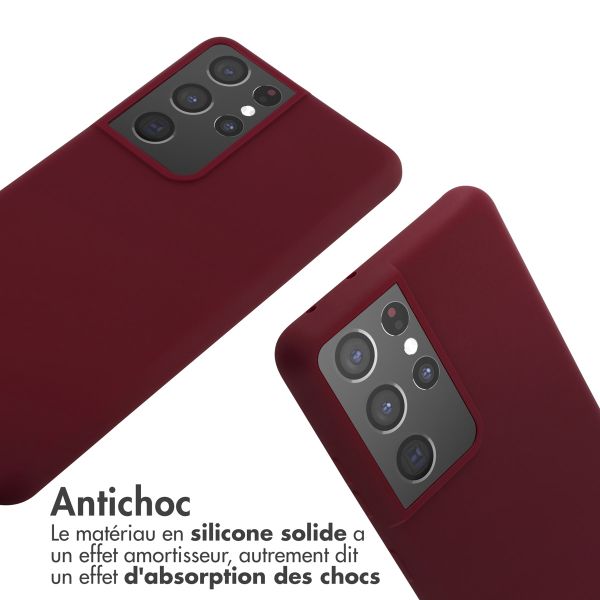 imoshion ﻿Coque en silicone avec cordon Samsung Galaxy S21 Ultra - Rouge foncé