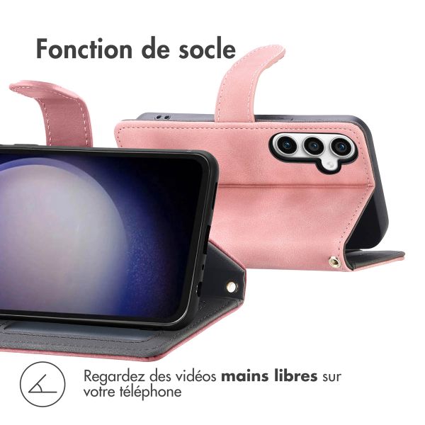 imoshion Etui de téléphone portefeuille avec cordon Samsung Galaxy S23 FE - Rose