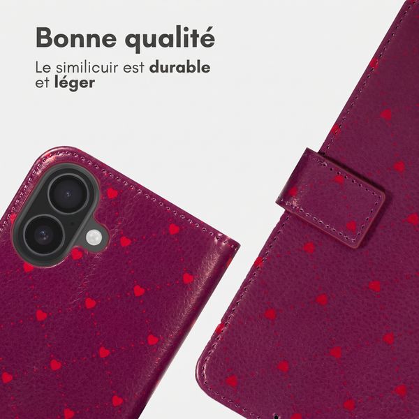 imoshion Étui de télephone portefeuille Design Apple iPhone 17 - Crush Check Coral Dust