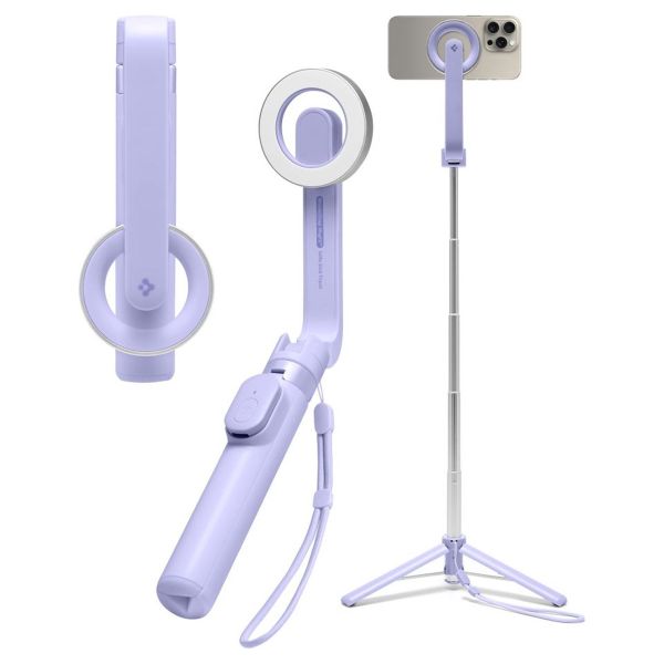 Spigen Trépied Selfie Stick MagSafe - avec télécommande - Universel - 74CM - Lavender