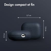 Accezz Coque en Cuir véritable Apple AirPods 3 - Bleu foncé