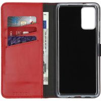 Selencia Étui portefeuille en cuir véritable Samsung Galaxy S20 Plus - Rouge