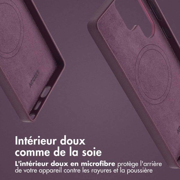 Accezz Coque arrière en cuir avec Magsafe Samsung Galaxy S25 Ultra - Heath Purple