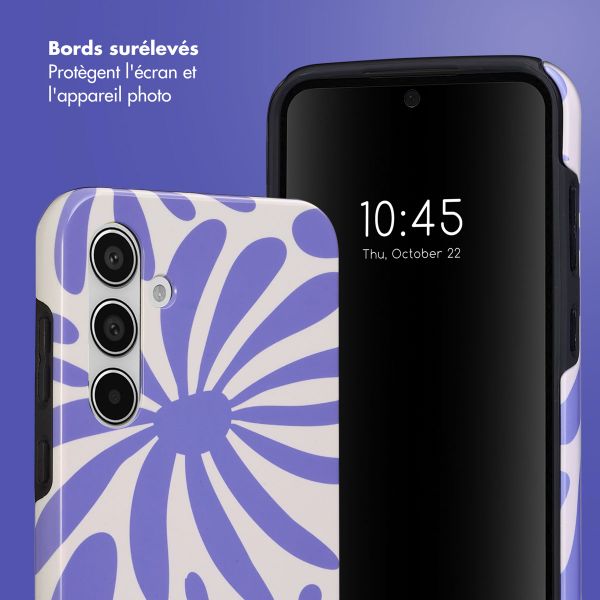 Selencia Coque arrière Vivid Samsung Galaxy A55 - Modern Bloom Sapphire Blue