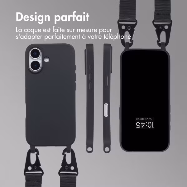 Selencia Coque silicone avec cordon amovible Apple iPhone 17 - Noir
