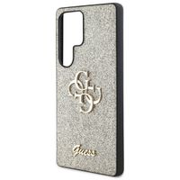 Guess Coque 4G Metal Logo Glitter Samsung Galaxy S25 Ultra - Doré