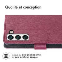 imoshion Étui de téléphone portefeuille Luxe Samsung Galaxy S22 - Bordeaux