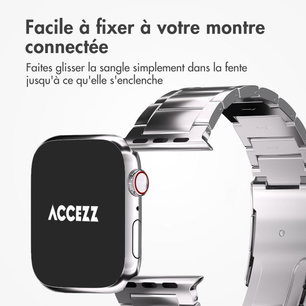 Accezz Bracelet en acier Titane mat Apple Watch Series 1 t/m 9 / SE (38/40/41 mm) | Series 10 / 11 (42 mm) - Argent