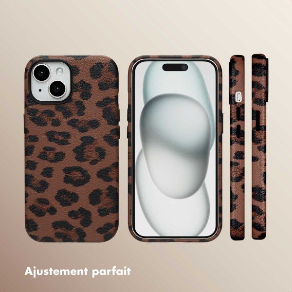 Selencia Coque Sabi imprimé panthère avec MagSafe Apple iPhone 15 - Mocha Brown