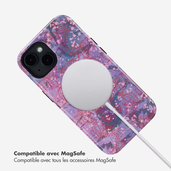 Selencia Coque arrière Vivid avec MagSafe Apple iPhone 14 - Fresh Paint Flower Orange