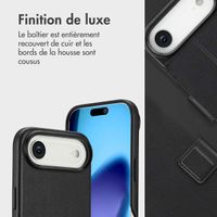 Accezz Étui de télephone portefeuille en cuir 2-en-1 avec MagSafe Apple iPhone Air - Onyx Black
