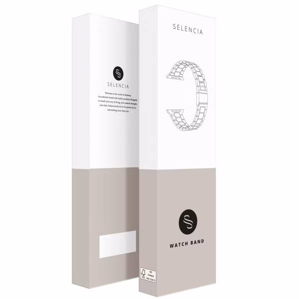 Selencia Bracelet en acier slim style Jubilee Apple Watch | 38/40/41/42 mm - Argent et Or